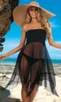 Fekete strandruha Omena finom hálóból