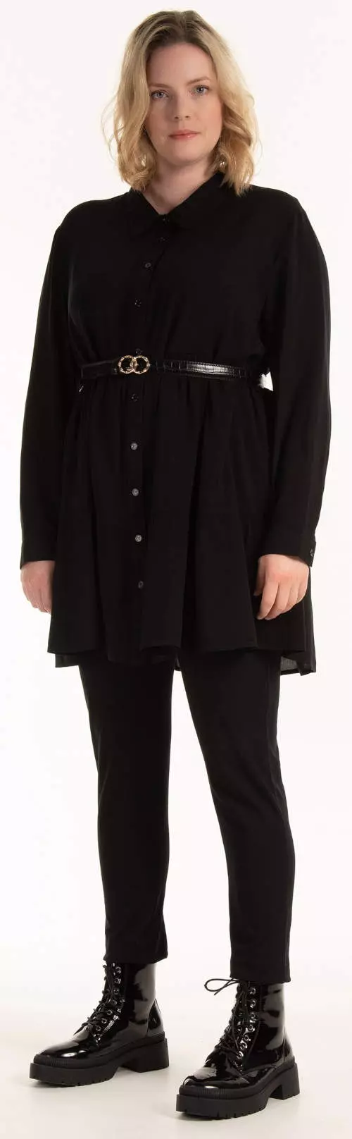 Fekete plus size női ing tunika